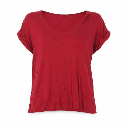 United Colors of Benetton Women’s Red Viscose Silk Basic T-Shirt XL