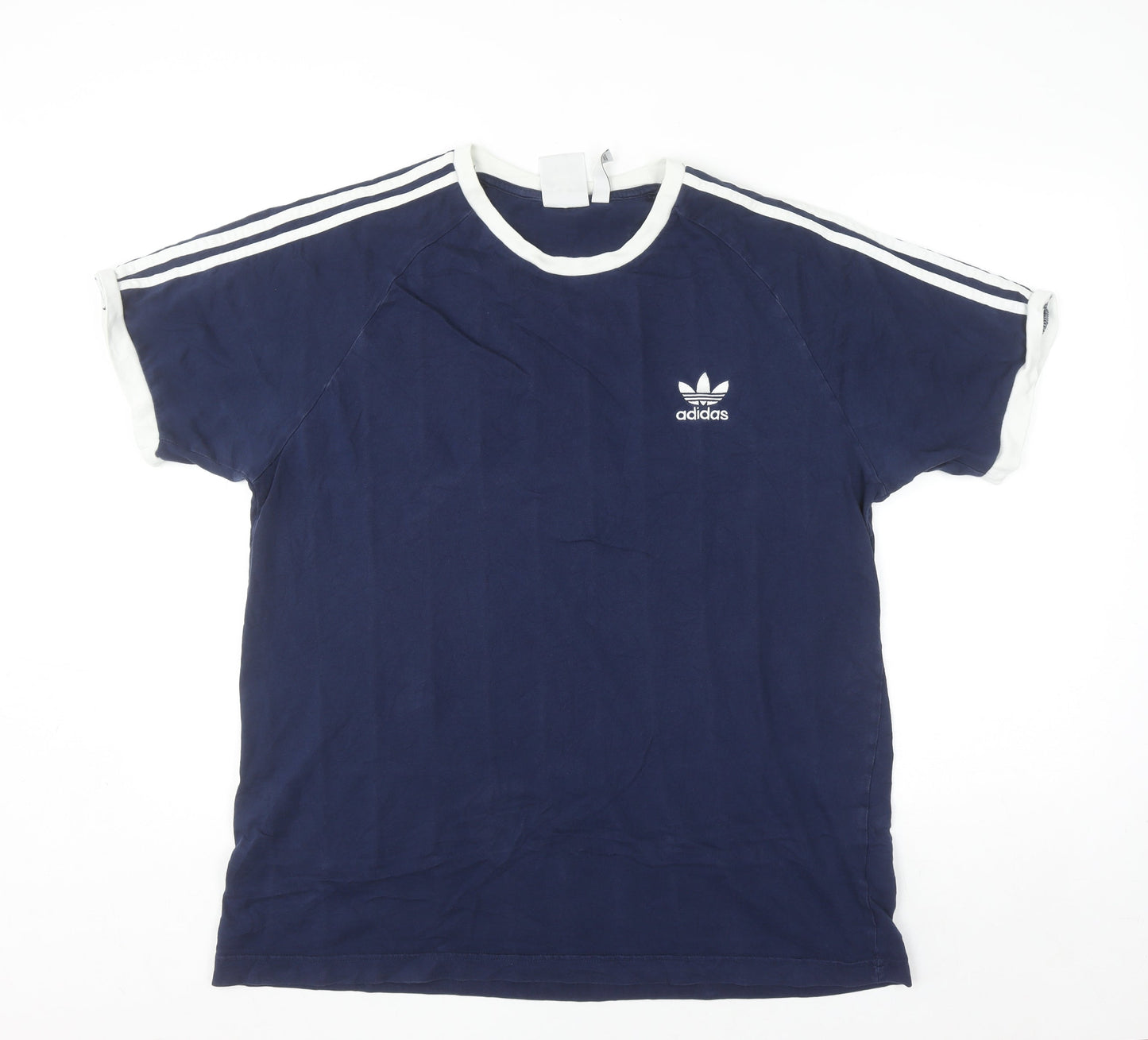 Adidas Men's Blue XL Crew Neck Cotton Sports T-Shirt