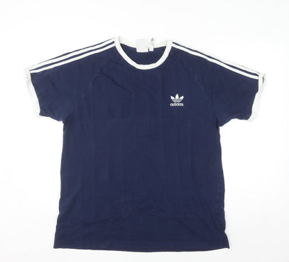 Adidas Men's Blue XL Crew Neck Cotton Sports T-Shirt