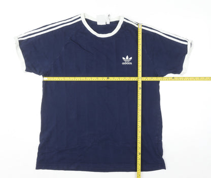 Adidas Men's Blue XL Crew Neck Cotton Sports T-Shirt