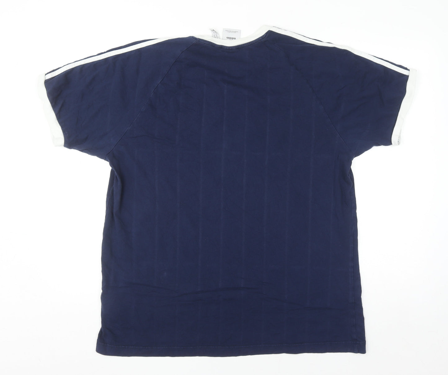 Adidas Men's Blue XL Crew Neck Cotton Sports T-Shirt