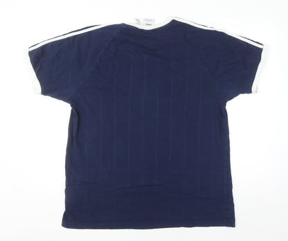 Adidas Men's Blue XL Crew Neck Cotton Sports T-Shirt
