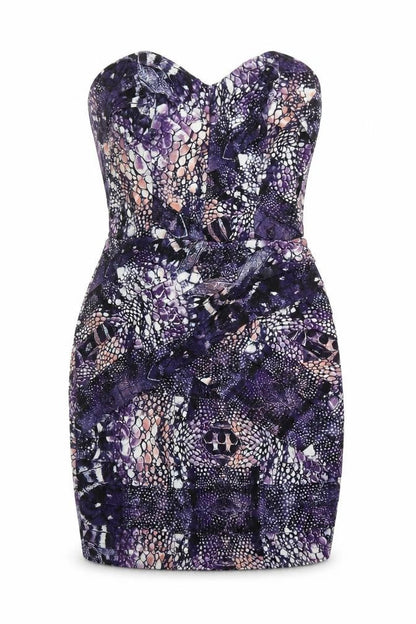 Lipsy Women’s Multicoloured Strapless Bodycon Dress Size 12