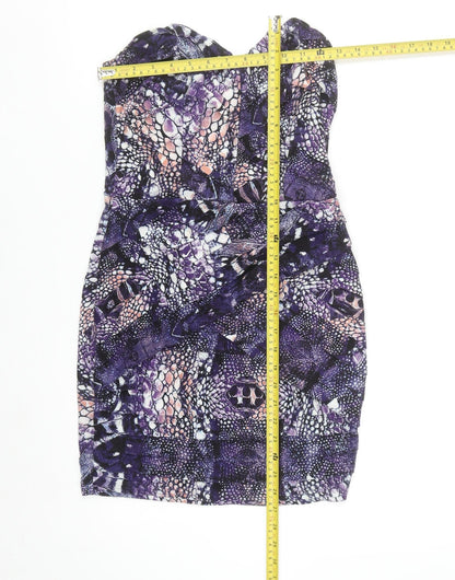 Lipsy Women’s Multicoloured Strapless Bodycon Dress Size 12