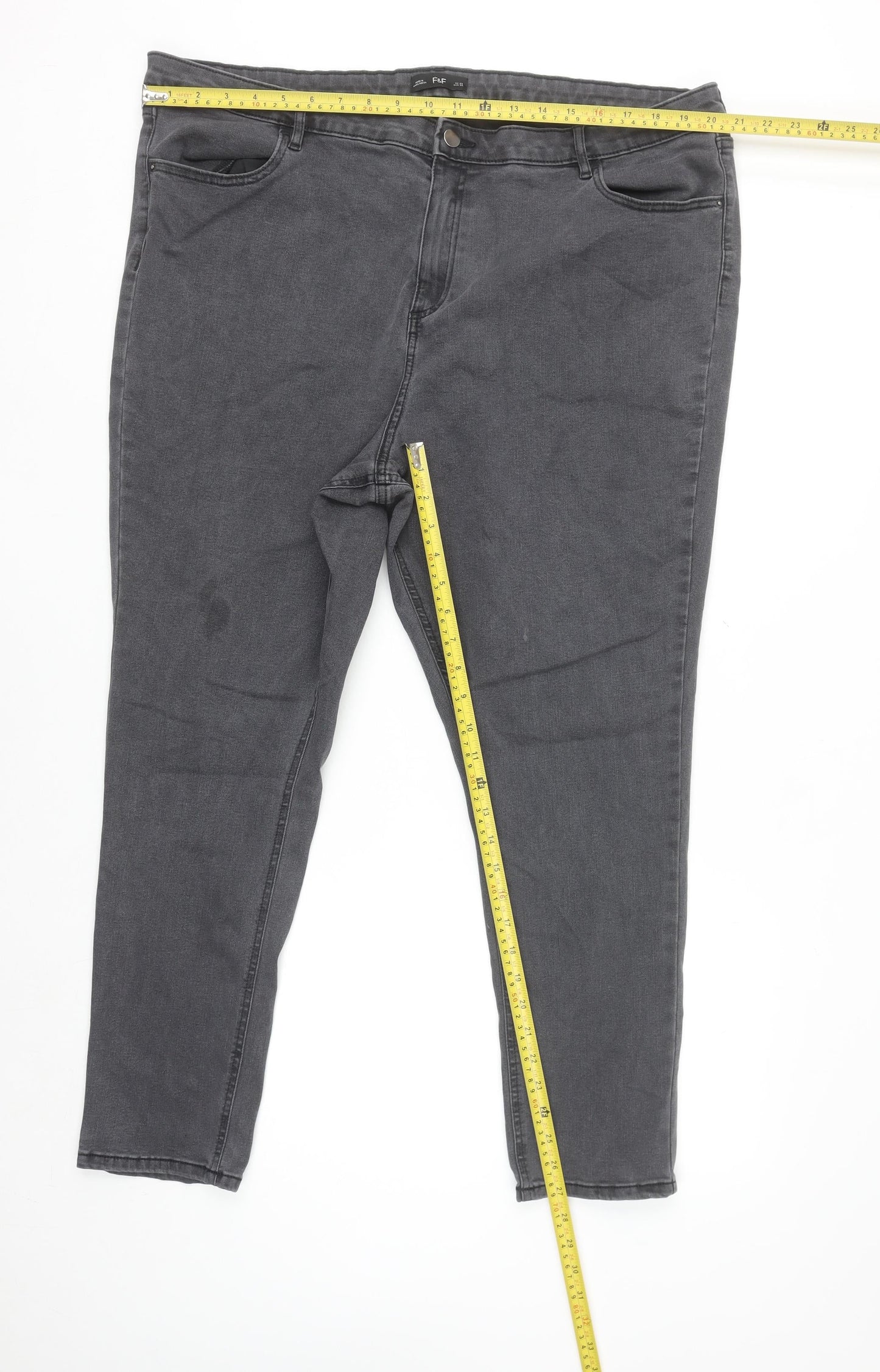 F&F Women’s Grey Skinny Stretch Jeans Size 22 Plus Fit