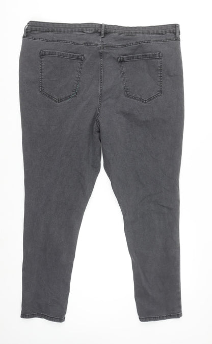F&F Women’s Grey Skinny Stretch Jeans Size 22 Plus Fit
