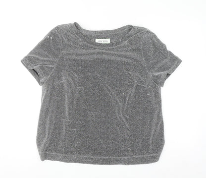 Carolyn Donnelly The Edit Womens Grey Glitter T-Shirt UK 14 Short Sleeve