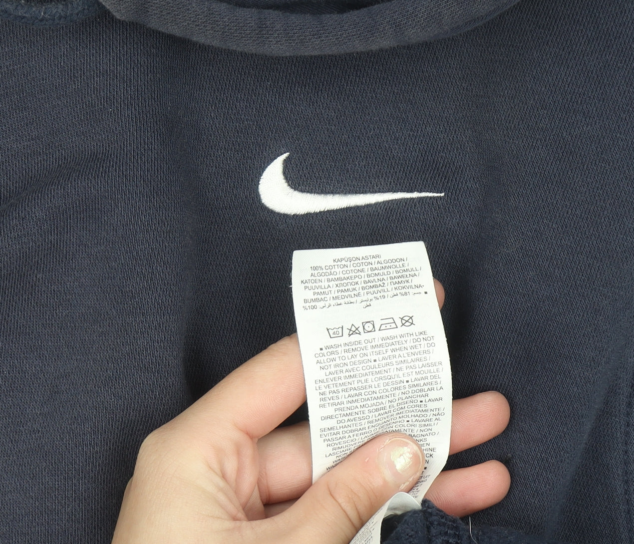 Nike Men's Blue XL Pullover Hoodie Fleece Cotton Logo Sportswear