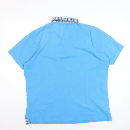 Pierre Cardin Men's Blue Regular Fit Cotton Polo Shirt Size L