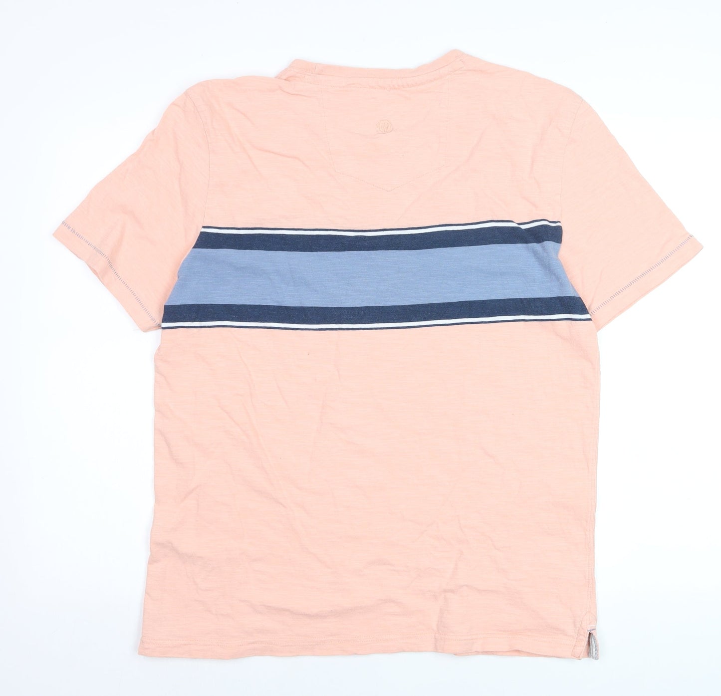 Fat Face Men's Pink Colourblock Cotton Short Sleeve Polo - L