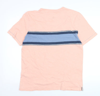 Fat Face Men's Pink Colourblock Cotton Short Sleeve Polo - L