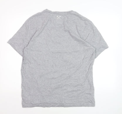 Crew Clothing Company Men's Grey GBR Graphic Cotton T-Shirt Size L