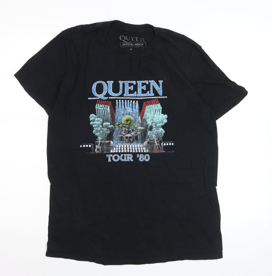 Queen Official Merch Men's Black Medium 80s Rock Band T-Shirt