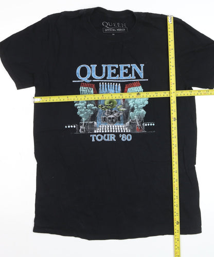 Queen Official Merch Men's Black Medium 80s Rock Band T-Shirt