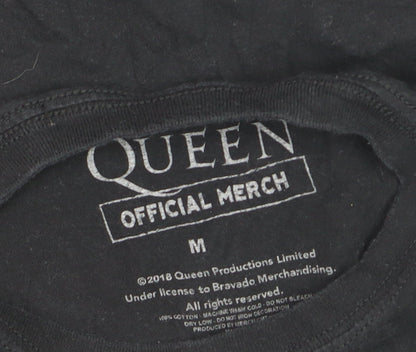Queen Official Merch Men's Black Medium 80s Rock Band T-Shirt