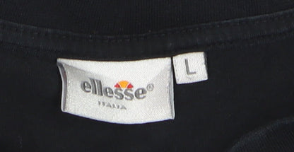Ellesse Men's Black Logo Graphic Short Sleeve T-Shirt Size L