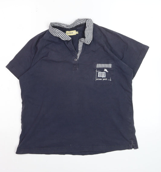 Alice Collins Golf Women's Navy Blue Polo Shirt Size 14