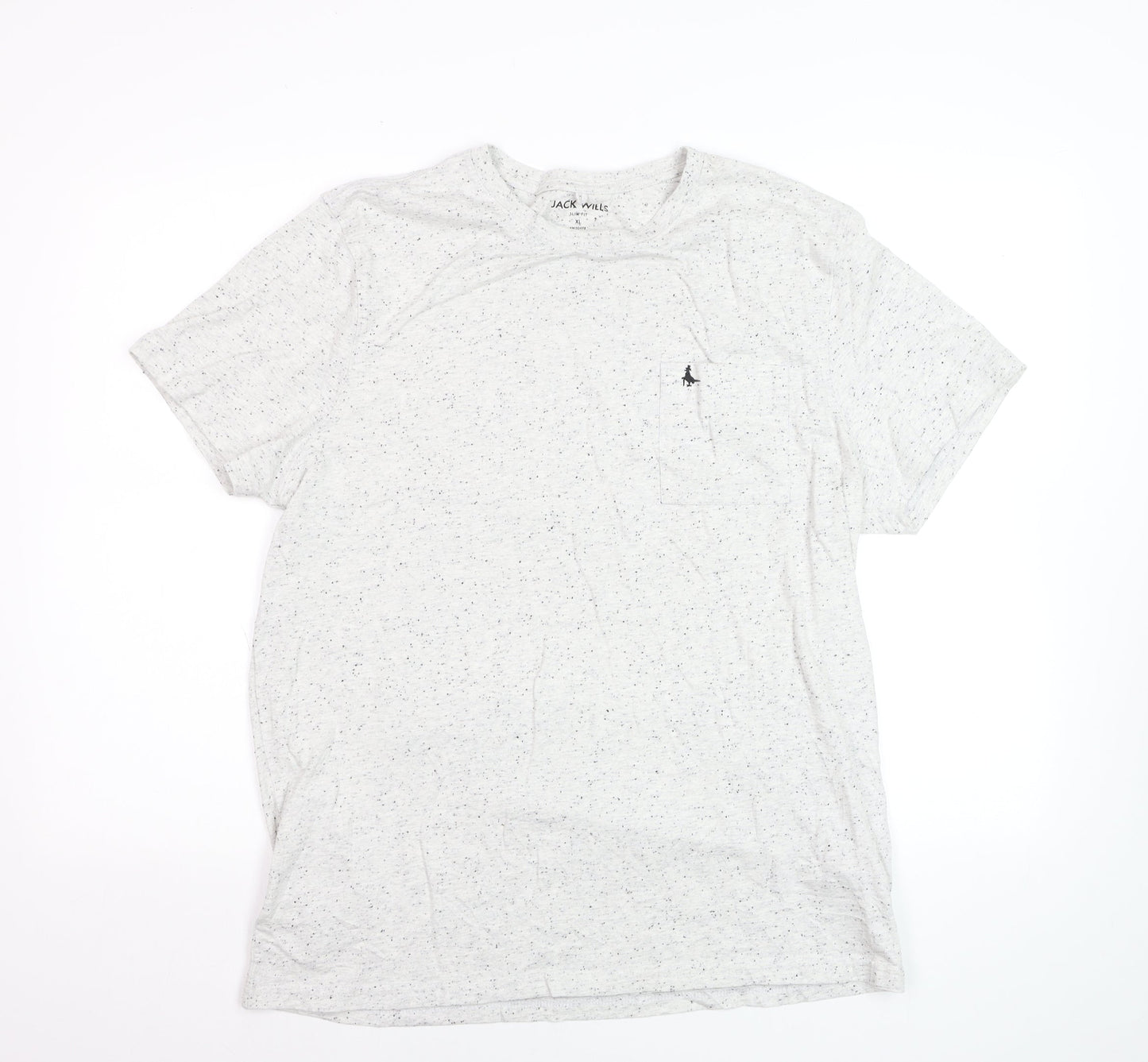 Jack Wills Men's Grey Speckled Slim Fit Crew Neck T-Shirt XL