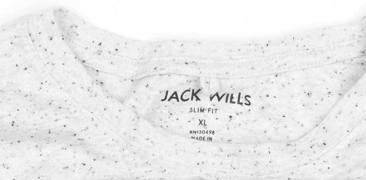 Jack Wills Men's Grey Speckled Slim Fit Crew Neck T-Shirt XL