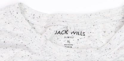 Jack Wills Men's Grey Speckled Slim Fit Crew Neck T-Shirt XL