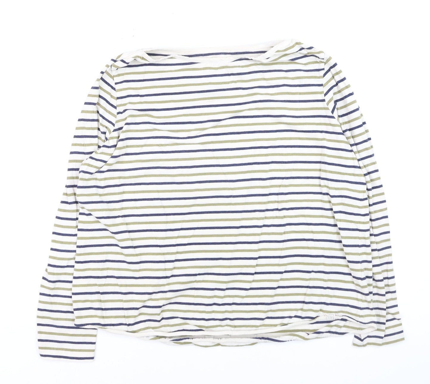 Fat Face Women's Multicoloured Striped Cotton Long Sleeve T-Shirt Size 18