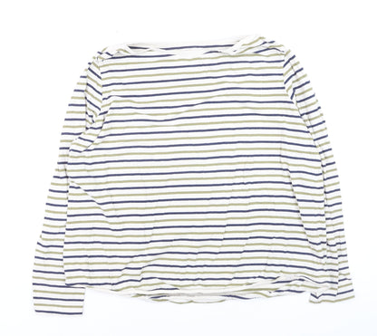 Fat Face Women's Multicoloured Striped Cotton Long Sleeve T-Shirt Size 18