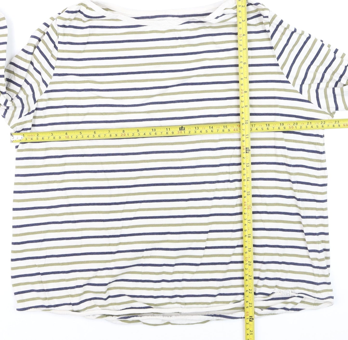Fat Face Women's Multicoloured Striped Cotton Long Sleeve T-Shirt Size 18