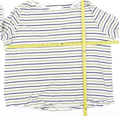 Fat Face Women's Multicoloured Striped Cotton Long Sleeve T-Shirt Size 18