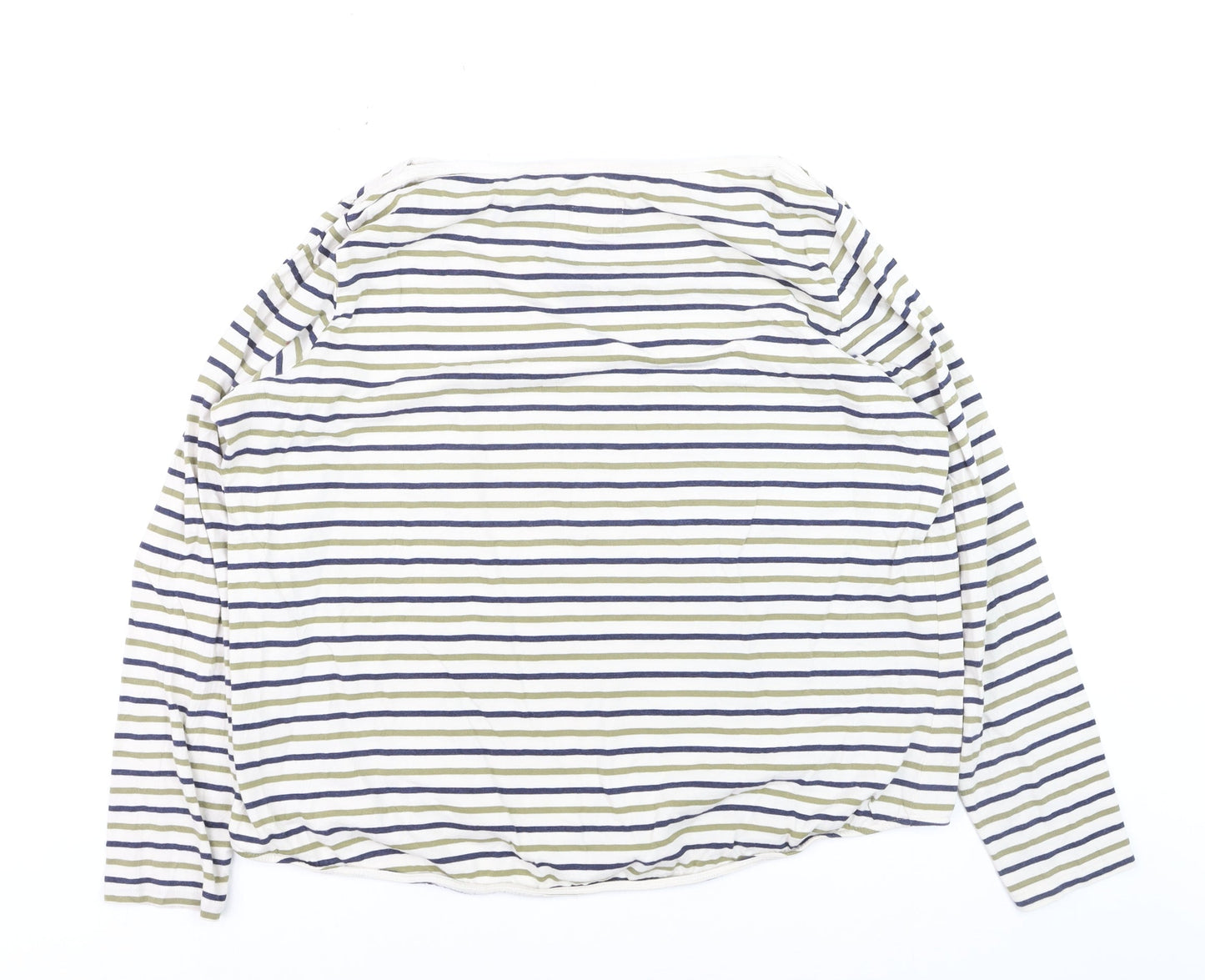 Fat Face Women's Multicoloured Striped Cotton Long Sleeve T-Shirt Size 18