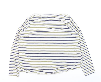 Fat Face Women's Multicoloured Striped Cotton Long Sleeve T-Shirt Size 18