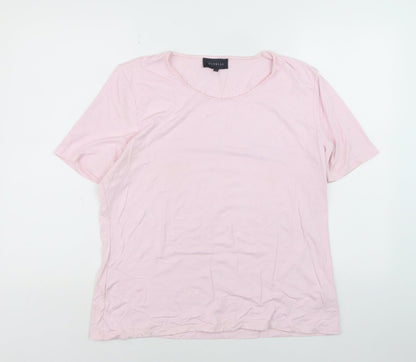 Viyella Women Pink XL Basic Short Sleeve Scoop Neck T-Shirt
