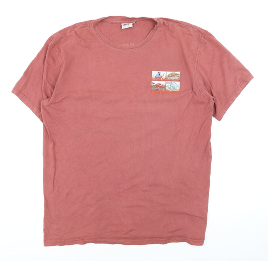 Weird Fish Men's Brown Funny Graphic Cotton T-Shirt Size L