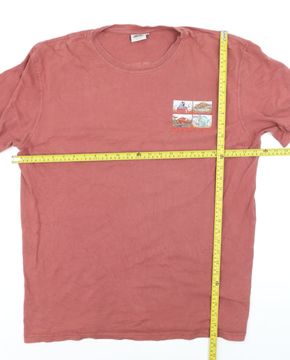 Weird Fish Men's Brown Funny Graphic Cotton T-Shirt Size L