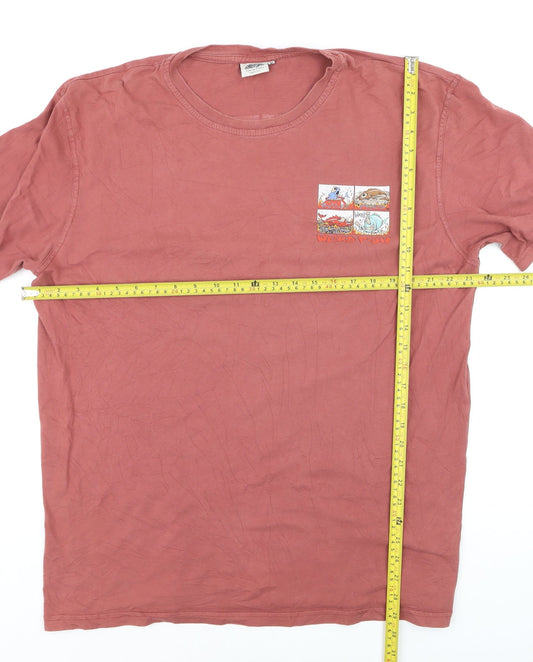 Weird Fish Men's Brown Funny Graphic Cotton T-Shirt Size L