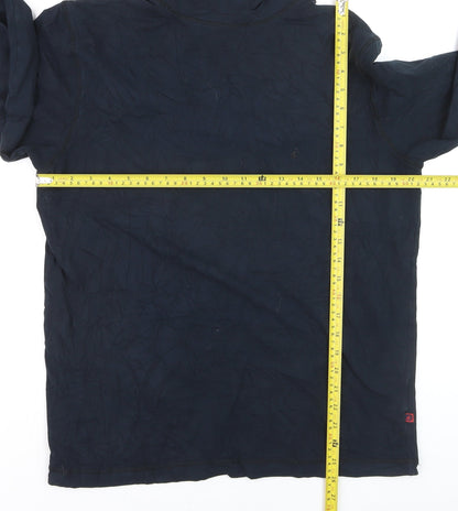 Jockey Mens Blue Long Sleeve Roll Neck Cotton Stretch Top M