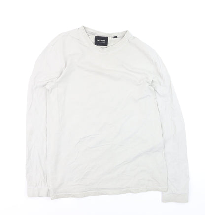 ONLY & SONS Men's Beige Cotton Long Sleeve Casual Top M