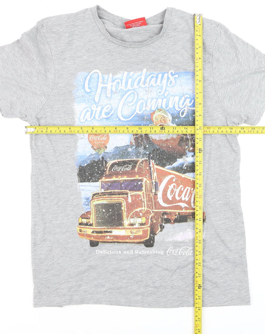 Primark Men’s Grey Coca-Cola Christmas Santa T-Shirt Size L