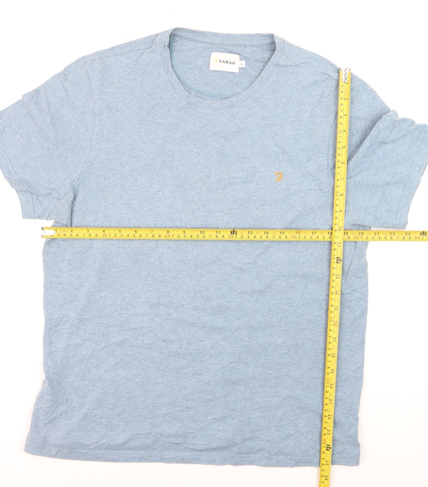 Farah Men’s Blue Cotton Crew Neck Short Sleeve T-Shirt XL