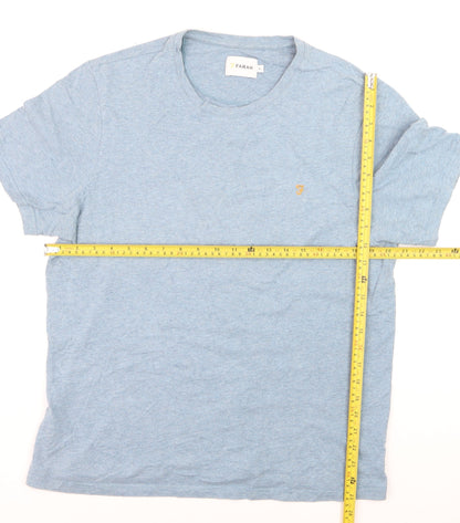 Farah Men’s Blue Cotton Crew Neck Short Sleeve T-Shirt XL