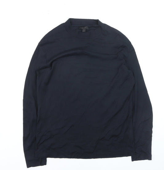 COS Men's Black Long Sleeve Cotton Jersey Top Size M