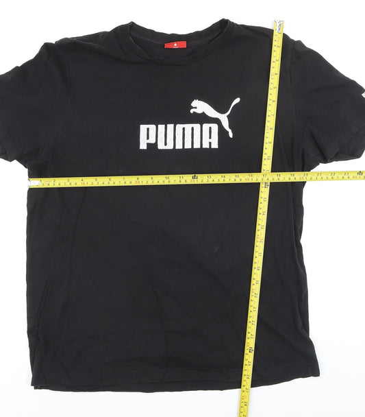 Puma Men's Black Logo Graphic T-Shirt Size L Short Sleeve Jersey