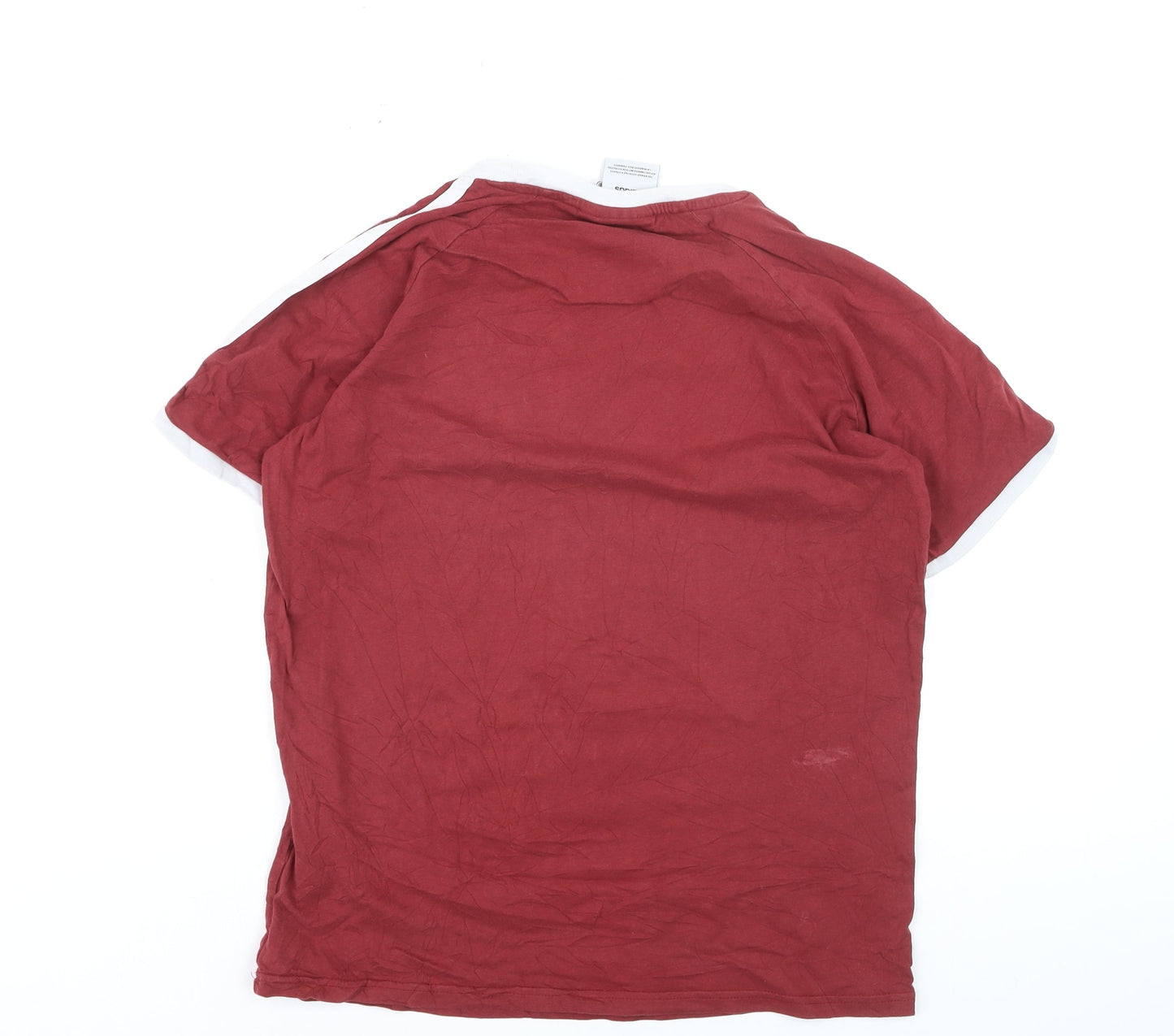 Adidas Men's Red Short Sleeve Crew Neck Cotton Sports T-Shirt M