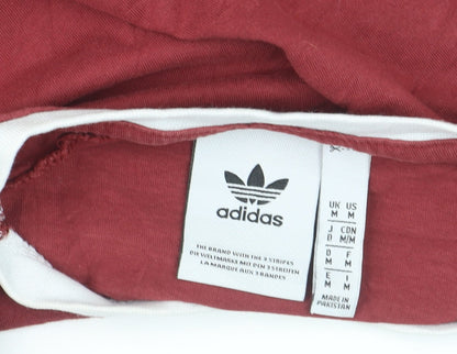 Adidas Men's Red Short Sleeve Crew Neck Cotton Sports T-Shirt M
