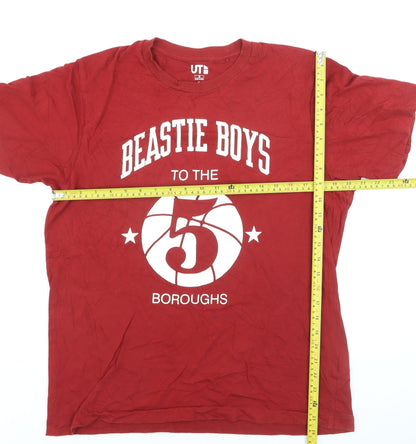 Uniqlo Men Red Beastie Boys Graphic Band T-Shirt Size M