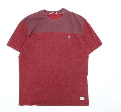 Original Penguin Men's Red Crew Neck Short Sleeve Cotton T-Shirt XL