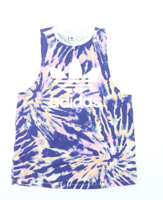 Adidas Men's Multicoloured Tie-Dye Tank Top Size L Regular Fit