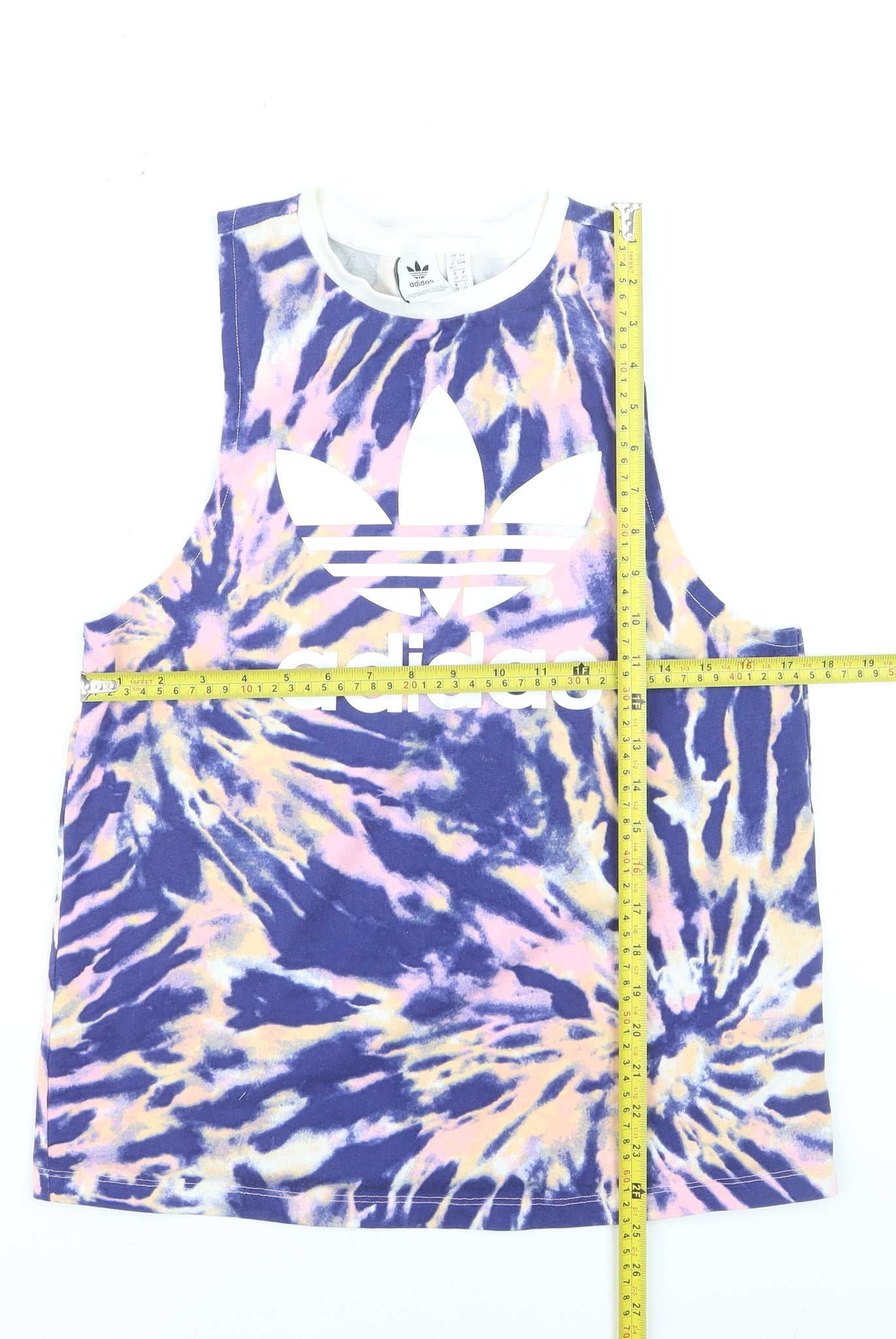 Adidas Men's Multicoloured Tie-Dye Tank Top Size L Regular Fit