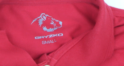 GRYZKO Men’s Red Personal Trainer Polo Shirt Size S Activewear Top