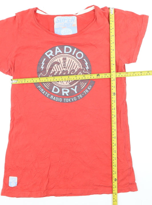 Superdry Men's Red Radio Graphic Print Cotton T-Shirt XL