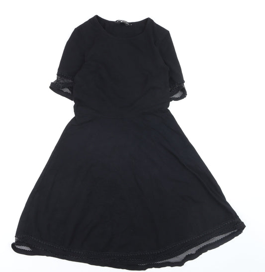 Dorothy Perkins Women's Black A-Line Knee Length Dress Size 8